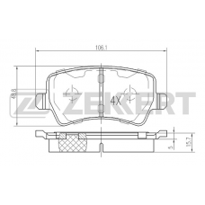 Колодки задние FORD MONDEO 4, S-MAX, GALAXY, VOLVO S80, V70, XC60, LAND ROVER (ZEKKERT)