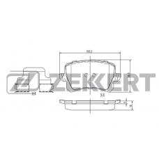 Колодки задние VAG A3, A4, A6 (04 ->), PASSAT (05 ->), GOLF 5, TOURAN, TIGUAN (ZEKKERT)