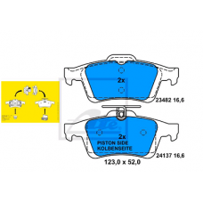 Колодки задние FORD FOCUS 2,3, MAZDA 3,5, VOLVO, JAGUAR (ATE)