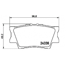 Колодки задние TOYOTA CAMRY V40, V50, RAV 4, LEXUS ES (система AKEBONO) (NISSHINBO)