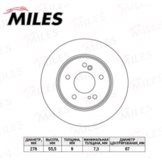 Диск тормозной задний MERCEDES W202, W203, W210 (278 x 9) (MILES)