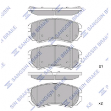 Колодки передние HYUNDAI ELANTRA XD (06 ->), TUCSON, SONATA, KIA CARENS, SPORTAGE (HI-Q)