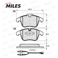 Колодки передние PSA C5, 407, 508 (MILES)