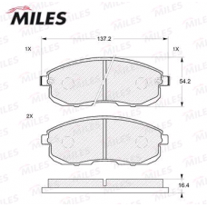 Колодки передние NISSAN CUBE, JUKE, TIIDA, TEANA, SUZUKI SX-4 (2 датч.) (MILES)