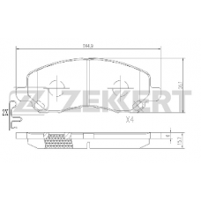 Колодки передние MITSUBISHI LANCER 9,10, GALANT, PSA 4008, CHRYSLER (ZEKKERT)