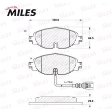 Колодки передние VAG Q3, GOLF 7,8, PASSAT 8, TIGUAN, KAROQ, KODIAQ, OCTAVIA (D=288 1ZA,1ZE) (MILES)