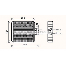 Радиатор печки VAG A1, POLO, SKODA FABIA, ROOMSTER, RAPID (AVA)