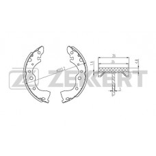 Колодки задние барабанные NISSAN ALMERA CLASSIC B10 (ZEKKERT)