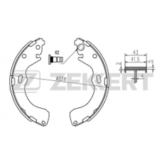 Колодки задние барабанные MAZDA TRIBUTE, PREMACY, FORD ESCAPE, MAVERICK (228.6 x 43) (ZEKKERT)