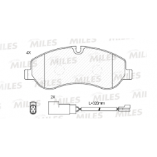 Колодки передние FORD TRANSIT, TOURNEO CUSTOM (13 ->) (MILES)