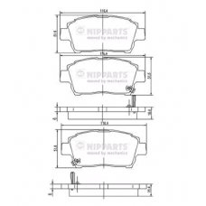 Колодки передние TOYOTA COROLLA (00 ->), PRIUS (04 ->), CELICA, YARIS, BYD, GW (NIPPARTS)