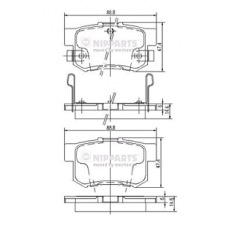 Колодки задние HONDA ACCORD, CIVIC, CRV, LEGEND, SHUTTLE, ROVER 600, SUZUKI SX4 (NIPPARTS)