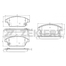 Колодки передние OPEL ASTRA J, MOKKA, CHEVROLET CRUZE, ORLANDO (диск D=300) (ZEKKERT)