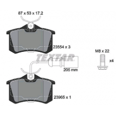 Колодки задние VAG SHARAN, FORD GALAXY (с датчиком) (TEXTAR)