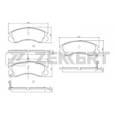 Колодки передние MITSUBISHI GALANT 5,6, OUTLANDER, PAJERO 2, L200-400, SPASE GEAR (ZEKKERT)