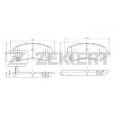 Колодки передние NISSAN QASHQAI J10, X-TRAIL T31 (ZEKKERT)