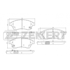 Колодки передние OPEL ASTRA J, MOKKA, CHEVROLET CRUZE, ORLANDO (диск D=276) (ZEKKERT)