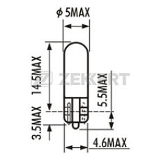 Лампа 12V в щиток приборов W1.2W (1.2 W) без цоколя (ZEKKERT)