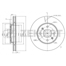 Диск тормозной передний HYUNDAI I20, SOLARIS, KIA RIO (ZEKKERT)